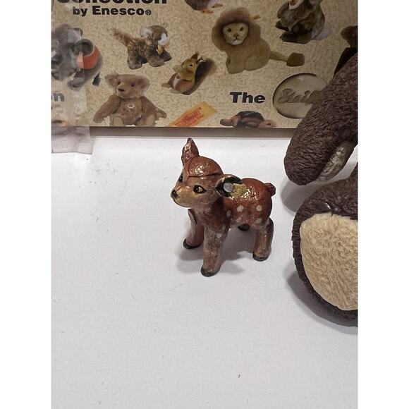 NEW‎ Steiff by Enesco 1984 Teddy Petsey Porc. & Boeky Fawn Pewt BOX & COA 597287 - Picture 3 of 6